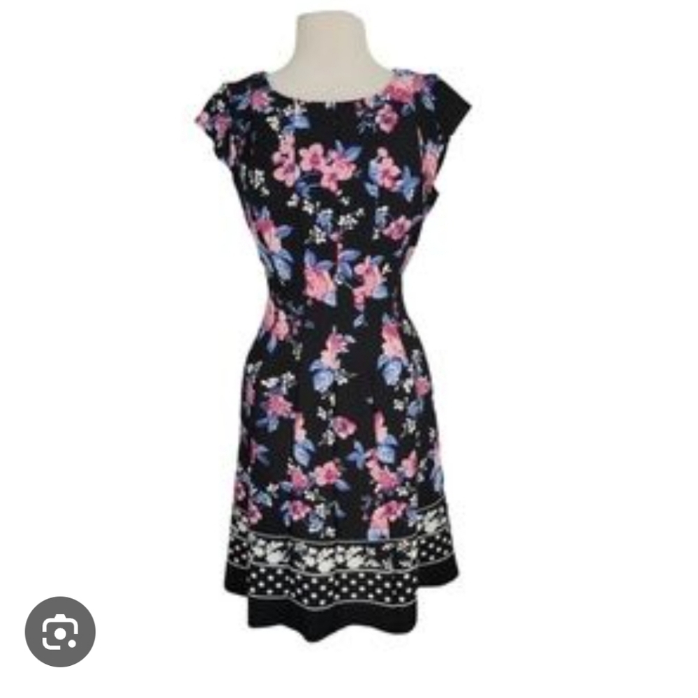 Elle Black and Pink Flutter Sleeve Sundress